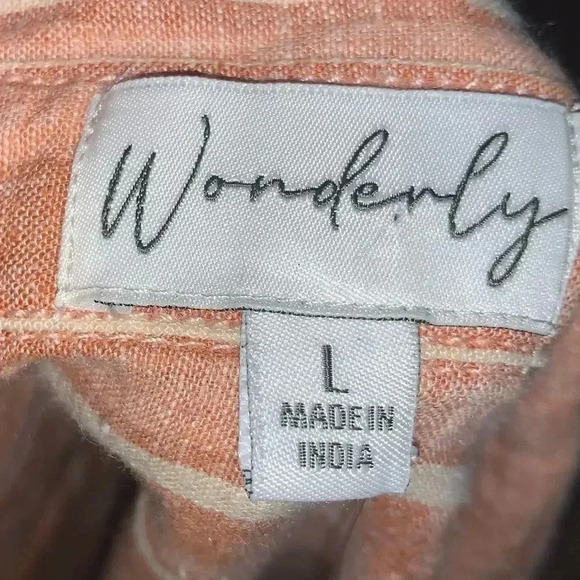 Wonderly orange stripe long sleeve button down - Picture 2 of 3